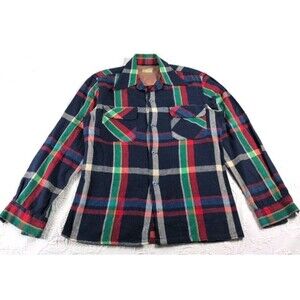 Vintage 40s McGregor 100% Wool Flannel USA Button Up Shirt Small Americana Cabin